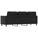 3-Seater Sofa Black 180 cm Faux Leather