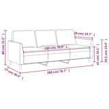 3-Seater Sofa Black 180 cm Faux Leather - Low Angle