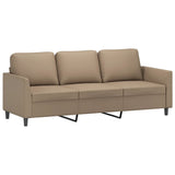3-Seater Sofa Cappuccino 180 cm Faux Leather - Front View