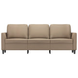 3-Seater Sofa Cappuccino 180 cm Faux Leather - Side View