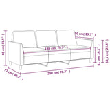 3-Seater Sofa Cappuccino 180 cm Faux Leather - Low Angle