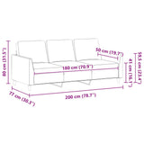 3-Seater Sofa Cappuccino 180 cm Faux Leather
