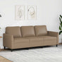 3-Seater Sofa Cappuccino 180 cm Faux Leather