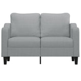 2-Seater Sofa Light Grey 120 cm Fabric - Side View