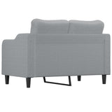 2-Seater Sofa Light Grey 120 cm Fabric - 45-Degree Angle