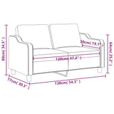 2-Seater Sofa Light Grey 120 cm Fabric