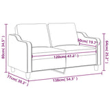 2-Seater Sofa Light Grey 120 cm Fabric - Low Angle