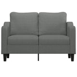 2-Seater Sofa Dark Grey 120 cm Fabric - Side View
