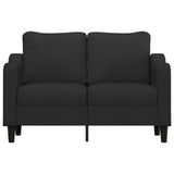 2-Seater Sofa Black 120 cm Fabric - Side View