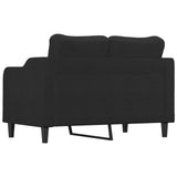 2-Seater Sofa Black 120 cm Fabric - 45-Degree Angle