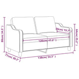 2-Seater Sofa Black 120 cm Fabric