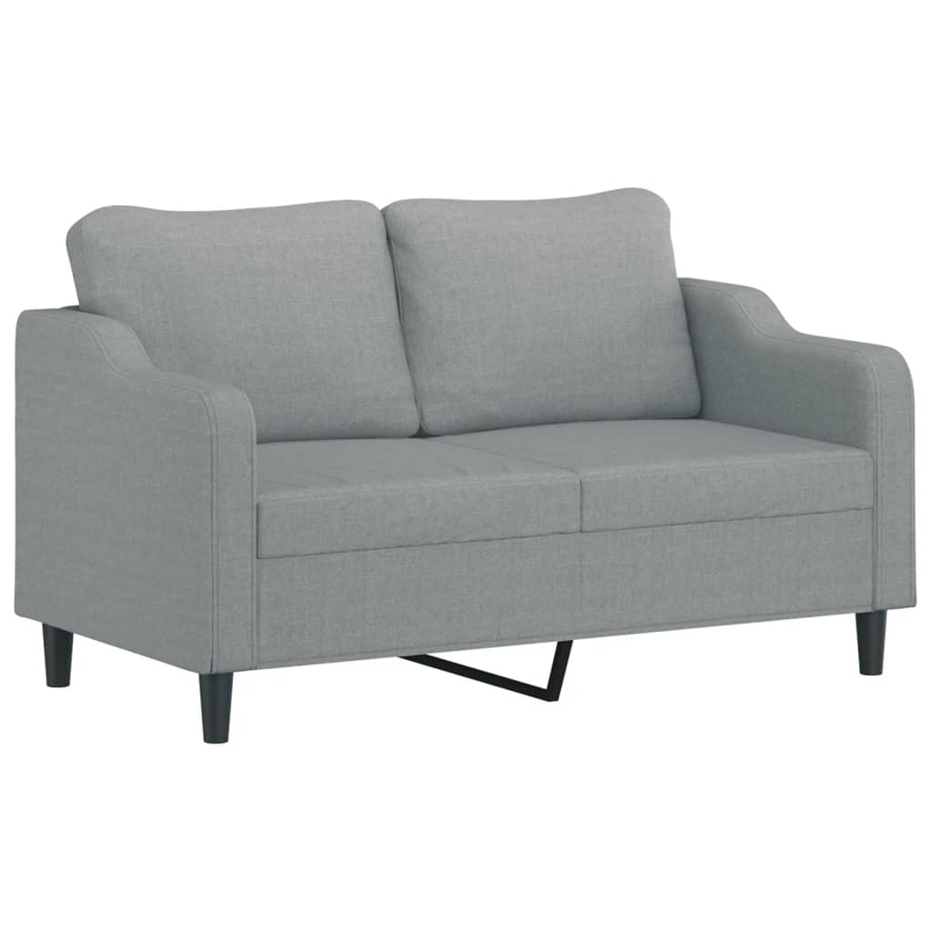 2-Seater Sofa Light Grey 140 cm Fabric