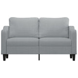 2-Seater Sofa Light Grey 140 cm Fabric - Side View
