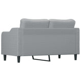 2-Seater Sofa Light Grey 140 cm Fabric - 45-Degree Angle