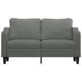 2-Seater Sofa Dark Grey 140 cm Fabric - Side View