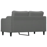 2-Seater Sofa Dark Grey 140 cm Fabric - 45-Degree Angle
