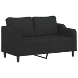 2-Seater Sofa Black 140 cm Fabric - Front View