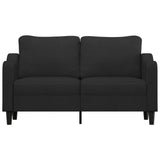 2-Seater Sofa Black 140 cm Fabric