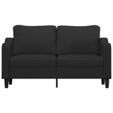 2-Seater Sofa Black 140 cm Fabric - Side View