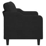 2-Seater Sofa Black 140 cm Fabric - Top-Down View