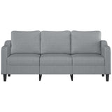 3-Seater Sofa Light Grey 180 cm Fabric