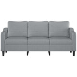 3-Seater Sofa Light Grey 180 cm Fabric - Side View