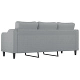 3-Seater Sofa Light Grey 180 cm Fabric