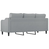 3-Seater Sofa Light Grey 180 cm Fabric - 45-Degree Angle