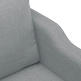 3-Seater Sofa Light Grey 180 cm Fabric - Rear View