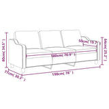 3-Seater Sofa Light Grey 180 cm Fabric - Low Angle