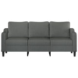 3-Seater Sofa Dark Grey 180 cm Fabric - Side View