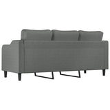 3-Seater Sofa Dark Grey 180 cm Fabric - 45-Degree Angle