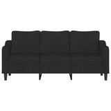 3-Seater Sofa Black 180 cm Fabric