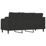 3-Seater Sofa Black 180 cm Fabric - 45-Degree Angle
