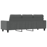 3-Seater Sofa Dark Grey 180 cm Fabric - 45-Degree Angle