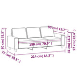 3-Seater Sofa Dark Grey 180 cm Fabric - Low Angle
