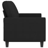 3-Seater Sofa Black 180 cm Fabric - Top-Down View