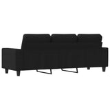3-Seater Sofa Black 180 cm Fabric - 45-Degree Angle