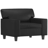 Sofa Chair Black 60 cm Faux Leather - Front View