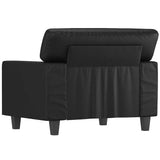 Sofa Chair Black 60 cm Faux Leather - Rear View