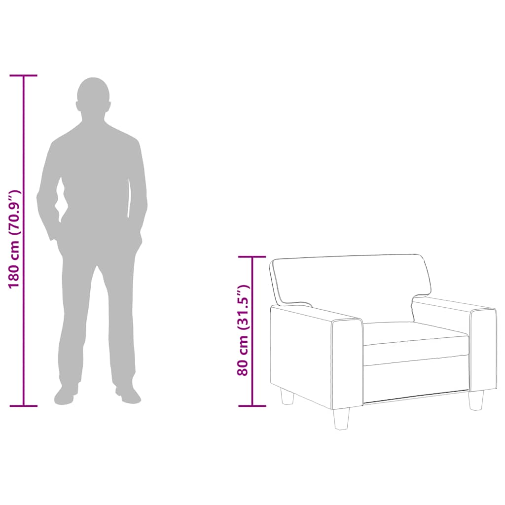 Sofa Chair Cappuccino 60 cm Faux Leather