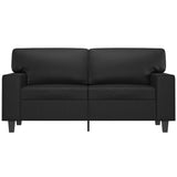 2-Seater Sofa Black 120 cm Faux Leather - Side View