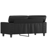 2-Seater Sofa Black 120 cm Faux Leather - 45-Degree Angle