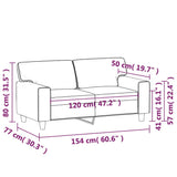 2-Seater Sofa Black 120 cm Faux Leather - Low Angle