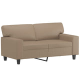 2-Seater Sofa Cappuccino 120 cm Faux Leather - Front View