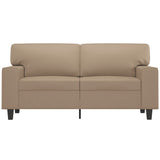 2-Seater Sofa Cappuccino 120 cm Faux Leather - Side View