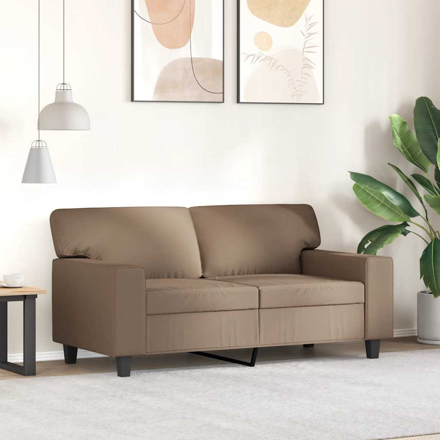 2-Seater Sofa Cappuccino 120 cm Faux Leather