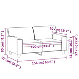 2-Seater Sofa Cappuccino 120 cm Faux Leather - Low Angle