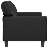2-Seater Sofa Black 140 cm Faux Leather - Top-Down View