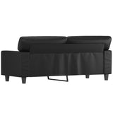 2-Seater Sofa Black 140 cm Faux Leather - 45-Degree Angle